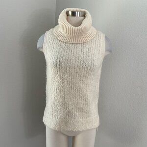 Rag &‎ Bone Womens XXS Adele Ivory Wool Blend Turtleneck Sleeveless Sweater